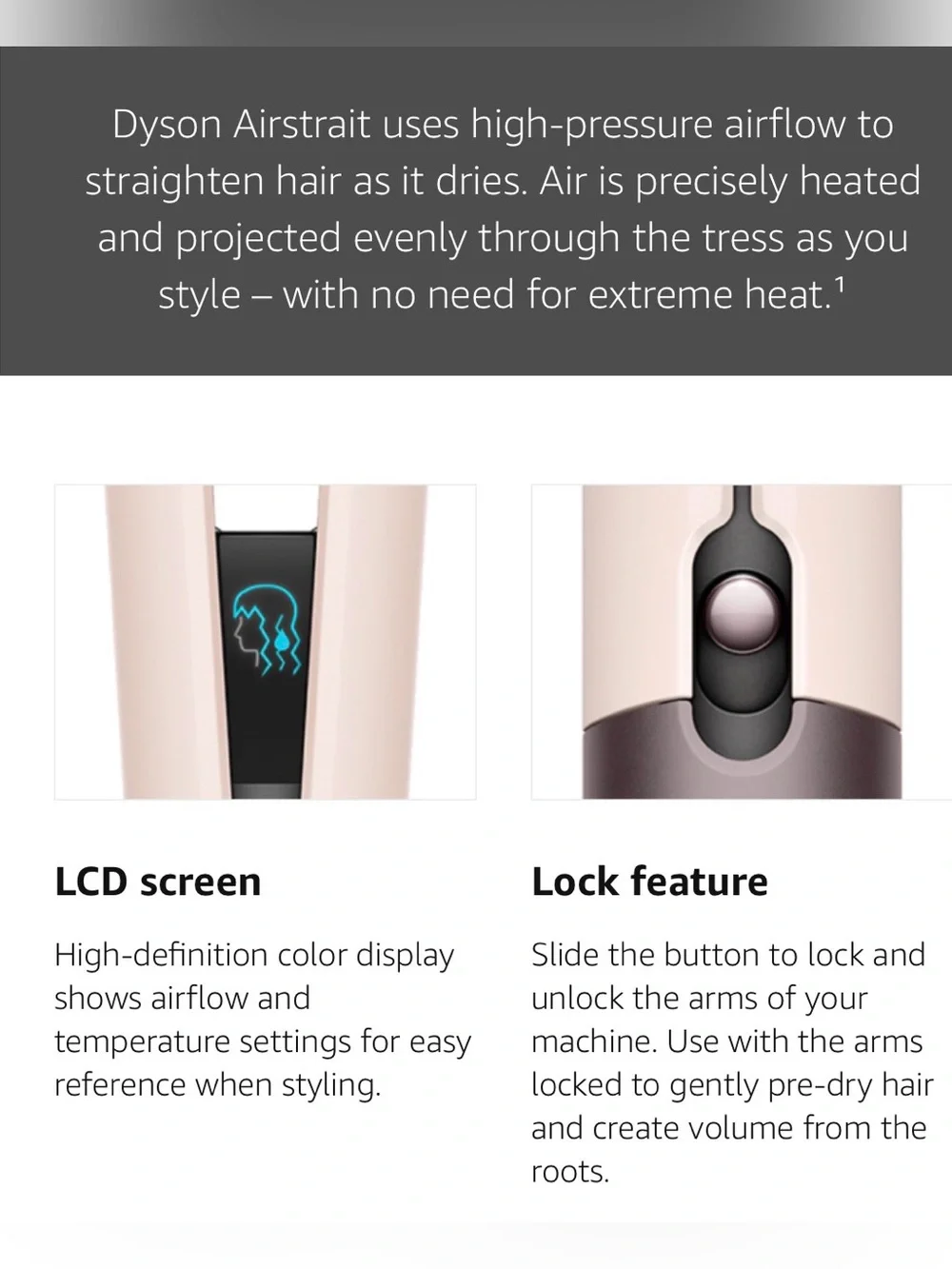 Dyson Airstrait Hair Dryer/Straightener in One Silver and Copper